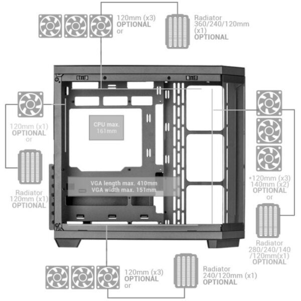Caja Gaming SemiTorre Mars Gaming MC-3TCORE/ Blanca - Imagen 5