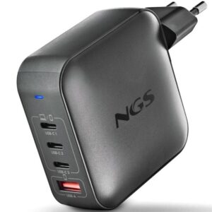 Cargador de Portátil GaN NGS BUD 165W/ 165W/ Automático/ Voltaje 5-21V 8435430626360 BUD165W NGS-CARGA BUD 165W BK