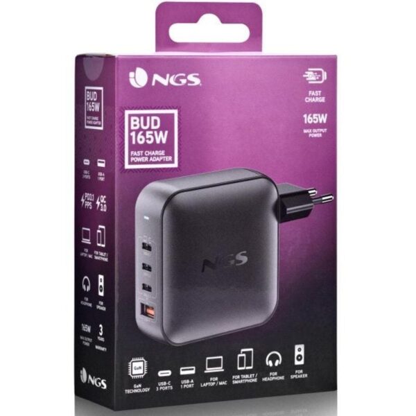 Cargador de Portátil GaN NGS BUD 165W/ 165W/ Automático/ Voltaje 5-21V - Imagen 5