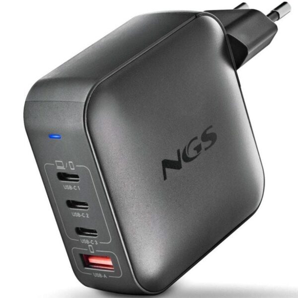 Cargador de Portátil GaN NGS BUD 165W/ 165W/ Automático/ Voltaje 5-21V 8435430626360 BUD165W NGS-CARGA BUD 165W BK