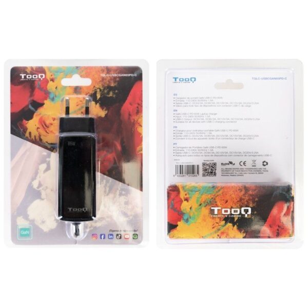Cargador de Portátil GaN TooQ TQLC-USBCGAN65PD-C USB Tipo-C/ 65W/ Automático/ Voltaje 5-20V - Imagen 4