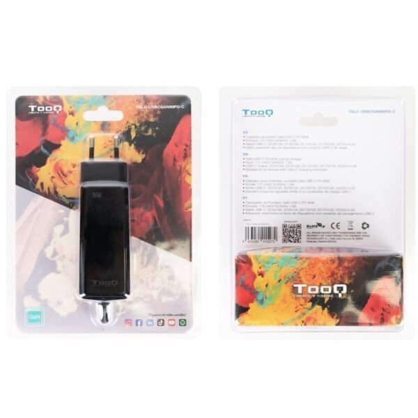 Cargador de Portátil GaN TooQ TQLC-USBCGAN90PD-C USB Tipo-C/ 90W/ Automático/ Voltaje 5-20V - Imagen 4