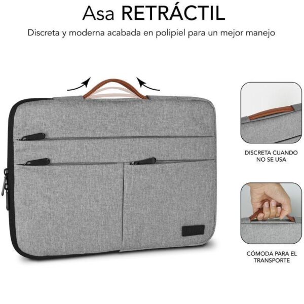 Funda Subblim Air Padding 360 Sleeve para Portátiles hasta 15.6"/ Gris Claro - Imagen 4