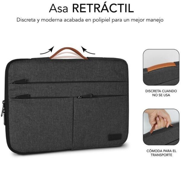 Funda Subblim Air Padding 360 Sleeve para Portátiles hasta 15.6"/ Gris Oscuro - Imagen 4