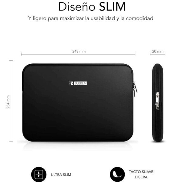 Funda Subblim Business Laptop Sleeve Neoprene para Portátiles 13.3"-14"/ Negra - Imagen 4