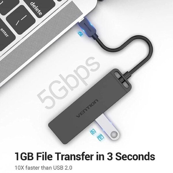 Hub USB Tipo-C Vention TGKBB/ 4xUSB/ 1xMicroUSB PD/ 15cm - Imagen 3