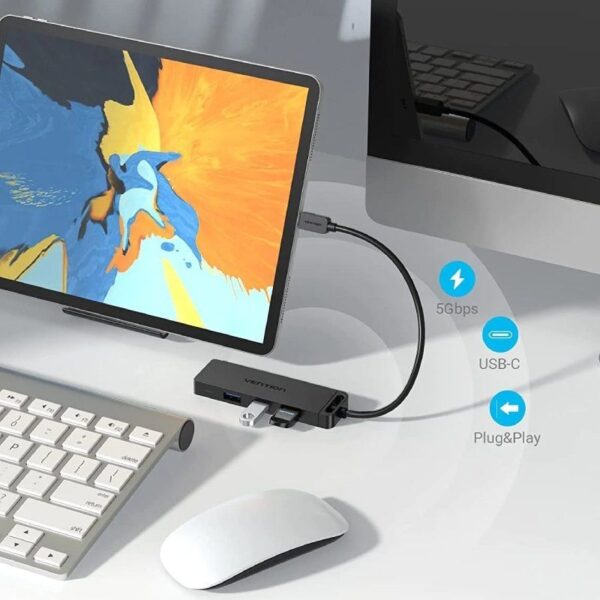 Hub USB Tipo-C Vention TGKBB/ 4xUSB/ 1xMicroUSB PD/ 15cm - Imagen 5