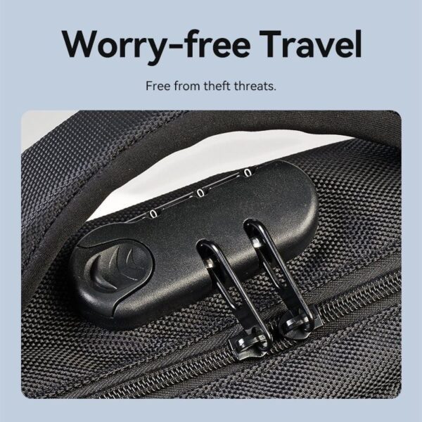 Mochila Vention KRKB0 para Portátiles hasta 17"/ Impermeable/ Puerto USB/ Antirrobo/ Negra - Imagen 4