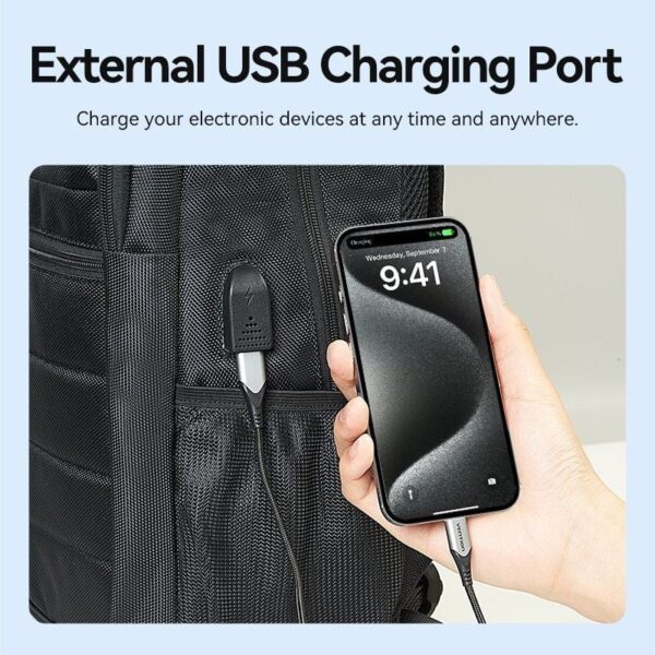 Mochila Vention KRKB0 para Portátiles hasta 17"/ Impermeable/ Puerto USB/ Antirrobo/ Negra - Imagen 5