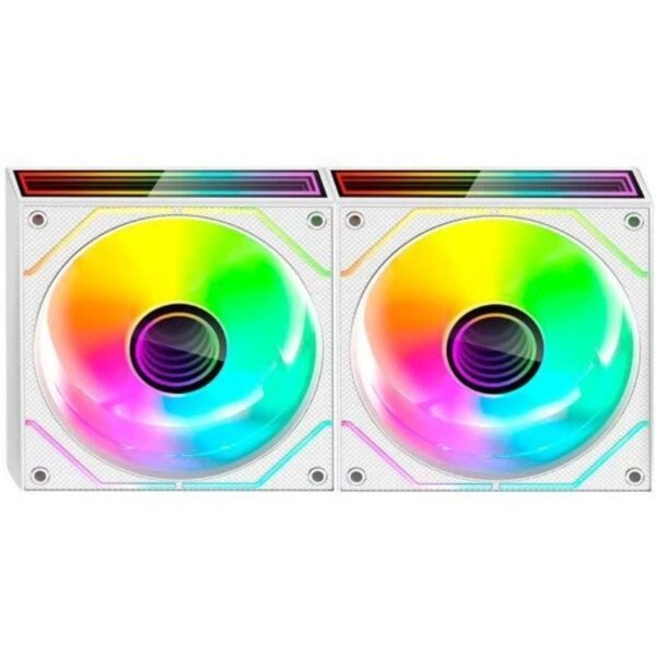 Pack 2 Ventiladores Mars Gaming MF-3DPROX2/ 12cm/ ARGB/ Blancos - Imagen 2