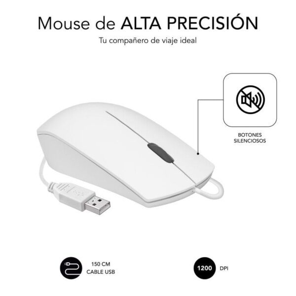 Ratón Subblim Business Silencioso/ Hasta 1200 DPI/ Blanco - Imagen 2