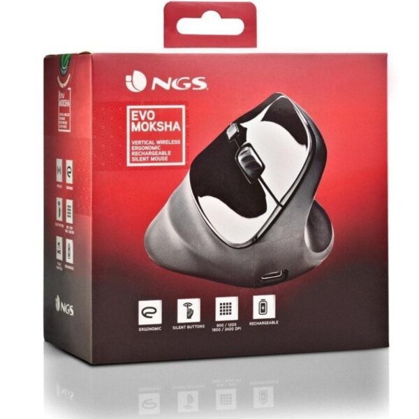 Ratón Vertical Inalámbrico NGS EVO Moksha/ Batería recargable/ Hasta 2400 DPI - Imagen 5
