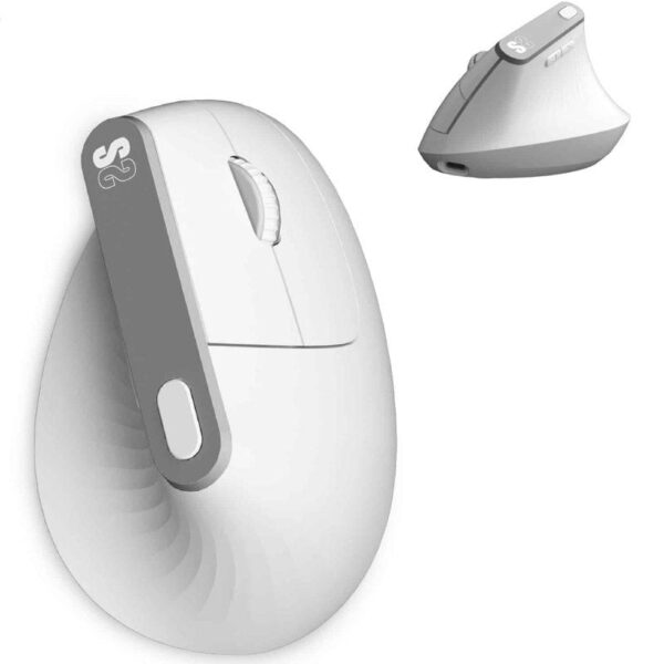 Ratón Vertical Inalámbrico por Bluetooth/ 2.4GHz Subblim Nature Vertical Ergo Dual Battery/ Batería Recargable/ Hasta 4000 DPI/ Blanco 8436586743086 SUBMO-EDNVW02 SUB-MOU NAT VER ERGO DB WH
