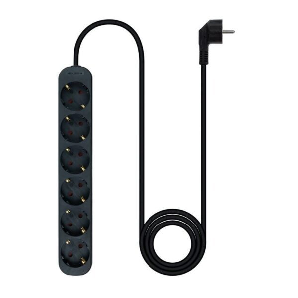 Regleta Nanocable 10.37.0006-NS-BK/ 6 Tomas de Corriente/ Cable 1.4m/ Negra - Imagen 2