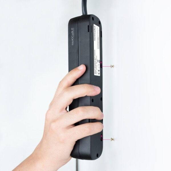 Regleta con Interruptor Nanocable 10.38.0003-BK/ 3 Tomas de Corriente/ Cable 1.4m/ Negra - Imagen 5
