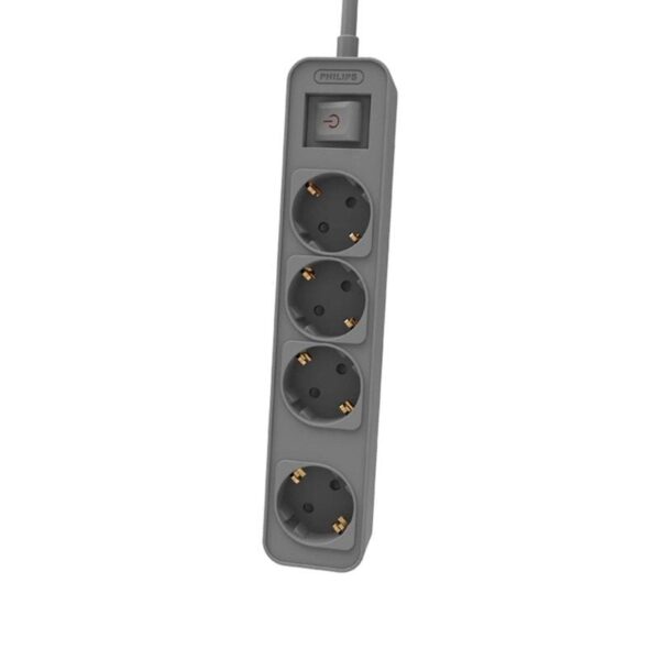 Regleta con Interruptor Philips CHP2144G/62/ 4 Tomas de corriente/ Cable 1.5m/ Gris 4895229132368 CHP2144G/62 PHIL-REGLETA CHP2144G 62