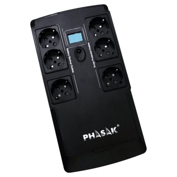 SAI Línea Interactiva Phasak Kryptos 800 VA/ 480W/ 6 Salidas/ Formato Bloque - Imagen 4