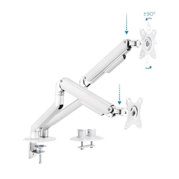 Soporte de Mesa para 2 Monitores TooQ DB4132TNR-W/ Giratorio/ Inclinable/ hasta 9kg - Imagen 2