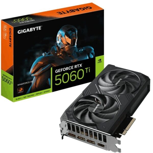 Tarjeta Gráfica Gigabyte GeForce RTX 5060 Ti WindForce/ 8GB GDDR7 4719331356316 9VN506TW8-00-G10 GIG-GF RTX5060TI WINF 8G