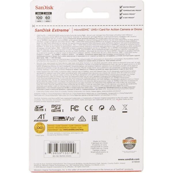Tarjeta de Memoria SanDisk Extreme 32GB microSD HC UHS-I con Adaptador/ Clase 10/ 100MBs - Imagen 4