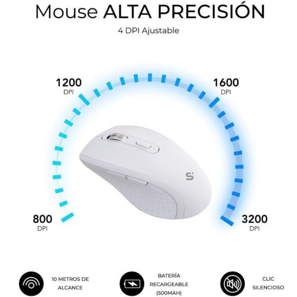 Teclado y Ratón Inalámbrico Subblim Combo Dual Office Prowave/ Blanco - Imagen 4