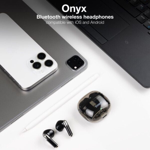 Auriculares Bluetooth TooQ Onyx TQBWH-0054B con estuche de carga/ Autonomía 4h/ Negros - Imagen 2