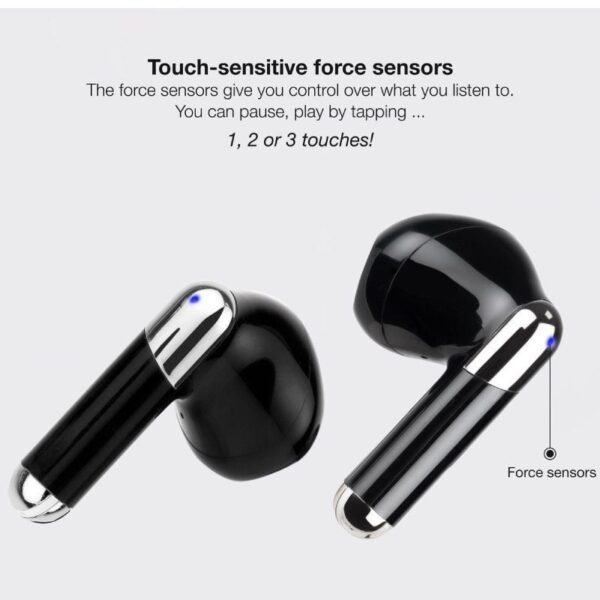 Auriculares Bluetooth TooQ Onyx TQBWH-0054B con estuche de carga/ Autonomía 4h/ Negros - Imagen 4