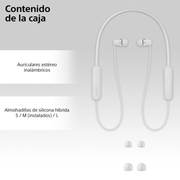 Auriculares Inalámbrico Intrauditivos Sony WI-C100/ con Micrófono/ Bluetooth/ Blancos - Imagen 5