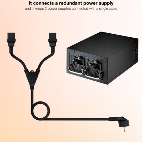 Cable Alimentación Nanocable 10.22.0100/ Schuko Macho - 2 x C13 Hembra/ 1.8m/ Negro - Imagen 4