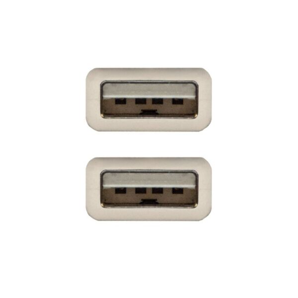 Cable USB 2.0 Nanocable 10.01.0302/ USB Macho - USB Macho/ 1m/ Beige - Imagen 3