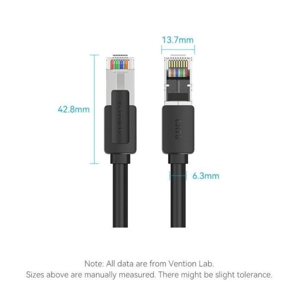 Cable de Red RJ45 UTP 26AWG Vention IKKBJ Cat.8/ Gaming/ 5m/ Negro - Imagen 4