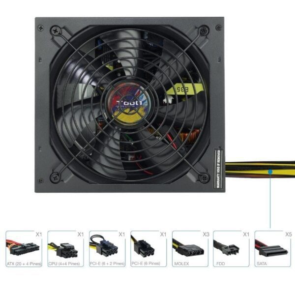 Fuente de Alimentación TooQ TQAPOLO-650SP/ 650W/ Ventilador 14cm - Imagen 2