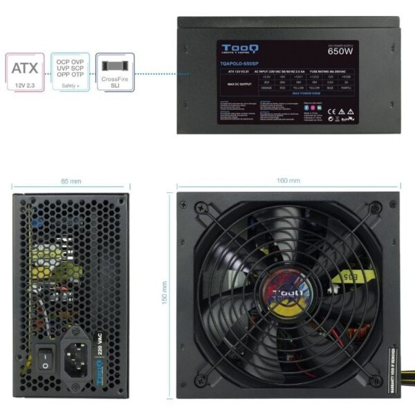 Fuente de Alimentación TooQ TQAPOLO-650SP/ 650W/ Ventilador 14cm - Imagen 3