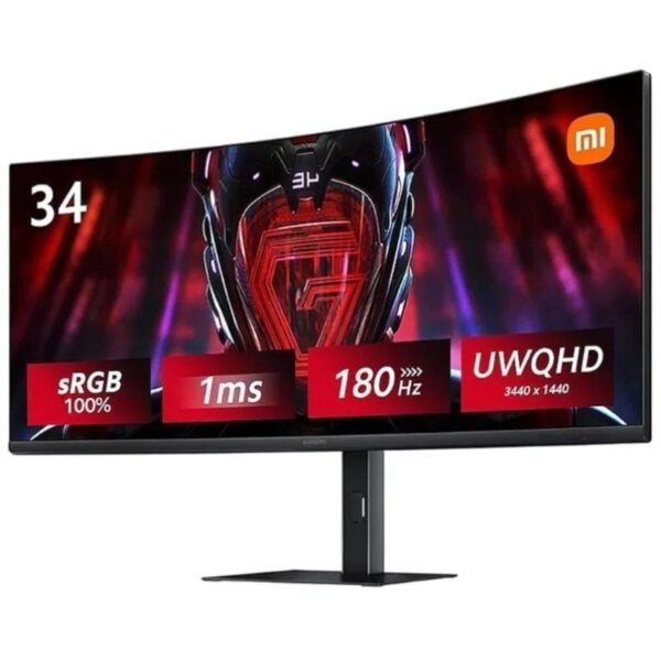 Monitor Gaming Curvo Xiaomi Curved Gaming Monitor G34WQi 34"/ WQHD/ 1ms/ 180Hz/ Negro 6941948702097 ELA5454EU XIA-M CURV G MON G34WQI