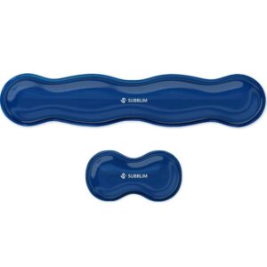 Pack de 2 Reposamuñecas Subblim Ergo Crystal Flex/ Azul Oscuro 8436586743338 SUBMP-04E060 SUB-ALF PACK ERGO C FLEX BL