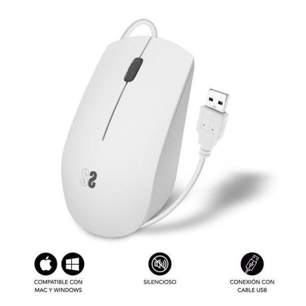 Ratón Subblim Business Silencioso/ Hasta 1200 DPI/ Blanco - Imagen 4