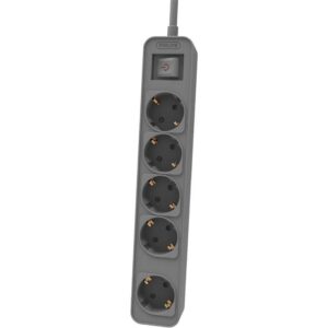 Regleta con Interruptor Philips CHP2154G/10/ 5 Tomas de corriente/ Cable 1.5m/ Gris 4895229132184 CHP2154G/10 PHIL-REGLETA CHP2154B 10