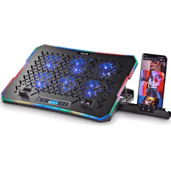 Soporte Refrigerante NGS Hero Stand para Portátiles hasta 15.6"/ Iluminación LED 8435430626964 HEROSTAND NGS-REF HEROSTAND BK