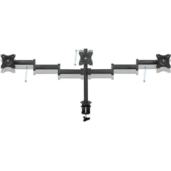 Soporte de Mesa para 3 Monitores TooQ DB1327TN-B/ Giratorio/ Inclinable/ hasta 8kg - Imagen 2