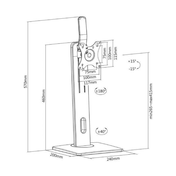 Soporte de Sobremesa para Monitor Aisens DT32TSR-063/ Giratorio/ Inclinable/ hasta 7kg - Imagen 5