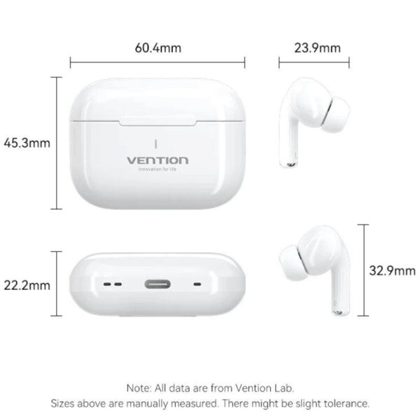 Auriculares Bluetooth Vention Echo Lite E11 con estuche de carga/ Autonomía 6h/ Blancos - Imagen 4
