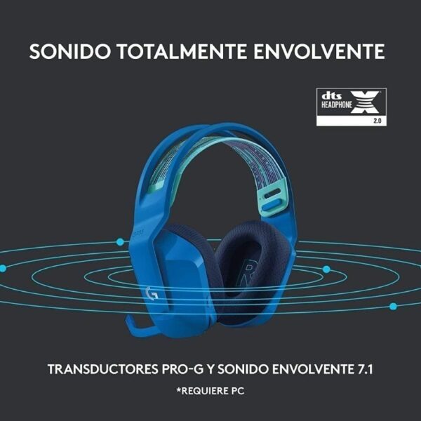 Auriculares Gaming Inalámbricos con Micrófono Logitech G733/ Azules - Imagen 4