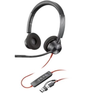Auriculares Poly Blackwire 3320 para Microsoft Teams USB-C + Adaptador USB-C/A/ con Micrófono/ USB Tipo-C/ Negros 197498429106 8X220AA HP-POL 8X220AA