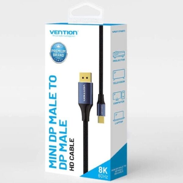 Cable Conversor DisplayPort 1.4 8K Vention HCFLH/ DisplayPort Macho - Mini DisplayPort Macho/ 2m/ Negro y Azul - Imagen 5