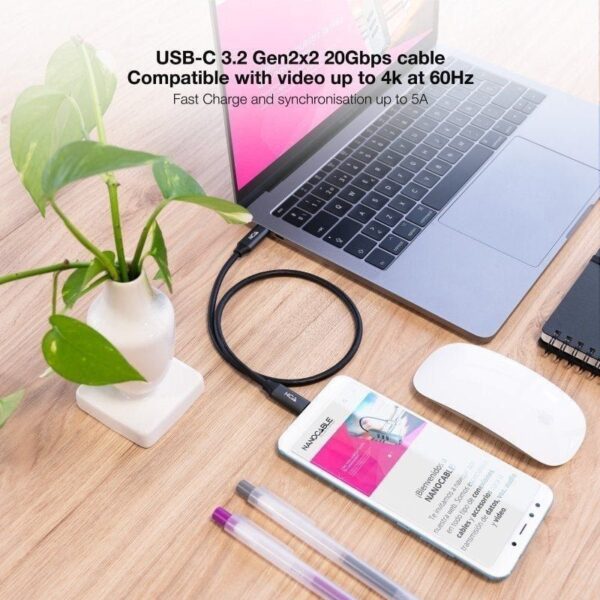 Cable USB 3.2 Tipo-C Nanocable 10.01.4303/ USB Tipo-C Macho - USB Tipo-C Macho/ 3m/ Gris y Negro - Imagen 4