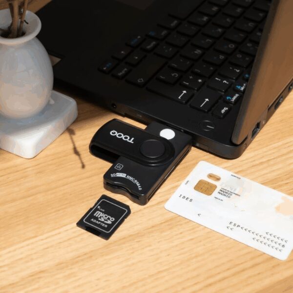 Lector de DNI, Tarjetas Inteligentes, SD y MicroSD TooQ TQR-3012B/ USB 2.0/ Negro - Imagen 4