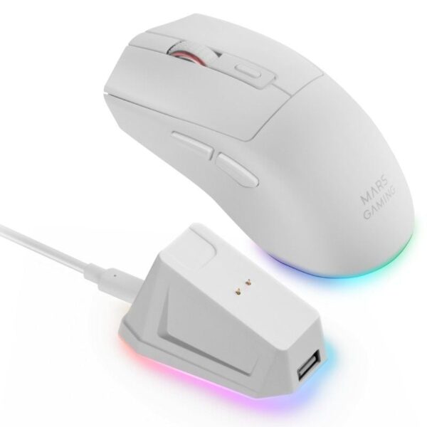 Ratón Gaming Inalámbrico Mars Gaming MM-T3/ Batería recargable/ Hasta 14400 DPI/ Blanco - Imagen 4