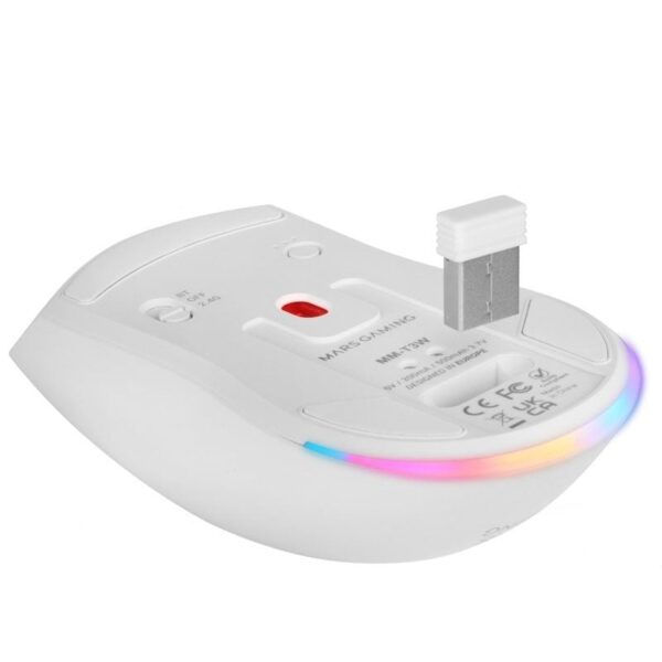 Ratón Gaming Inalámbrico Mars Gaming MM-T3/ Batería recargable/ Hasta 14400 DPI/ Blanco - Imagen 5