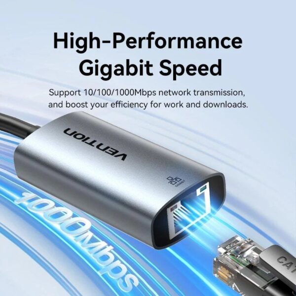 Adaptador USB - RJ45 Vention CEZHB/ 1000Mbps - Imagen 2