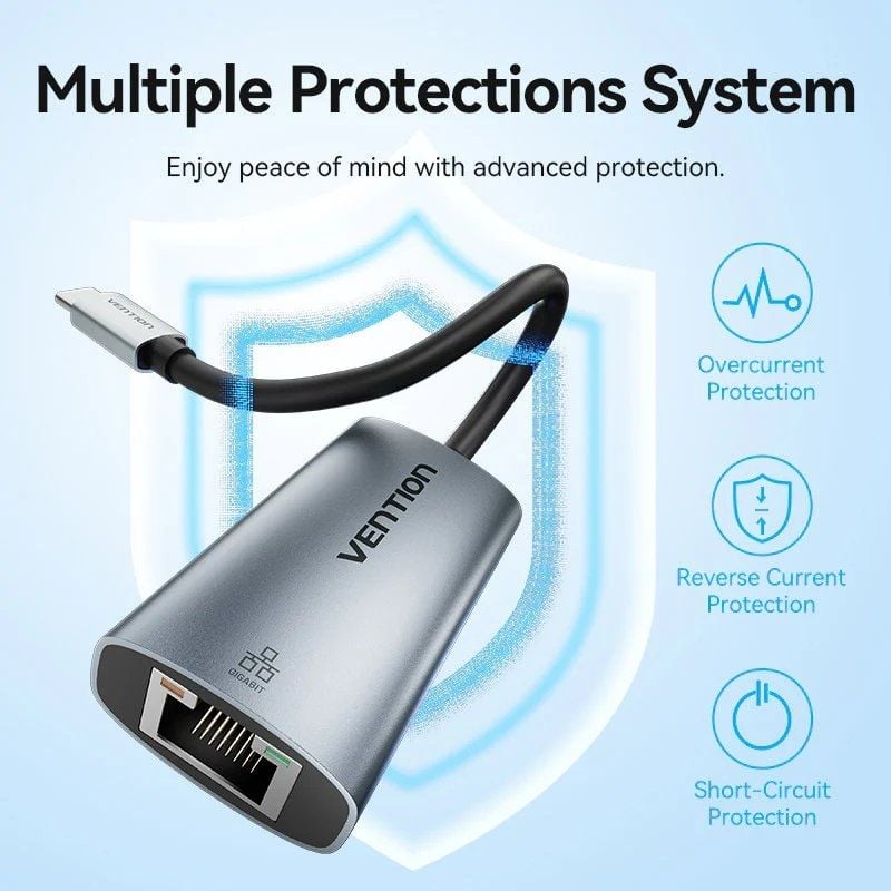 Adaptador USB Tipo-C - RJ45 Vention CFPHB/ 1000Mbps - Imagen 3
